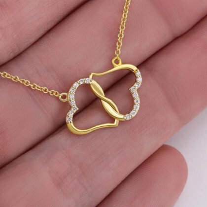 Fashion Double Heart Love Necklace Valentine's Day Gift